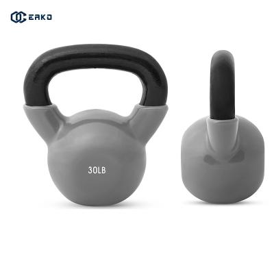 China Eako Eco-Friendly Sports Color Rubber Weight Kettlebells Cast Vinyl Neoprene Sport Dumbbell Set for sale