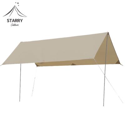 China Outdoor Foldable Portable Hanging Flat Rain Camping Activity Glamping Rectangle Large Configuration With Canopy Sun Shelter Hammock Tent for sale