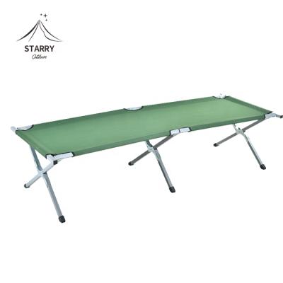 China Army Easy Cradle Activity Carry Camping Bed Folding Military Steel Single Bed For Outdoor for sale