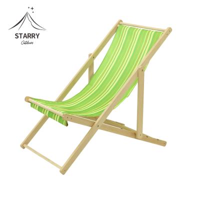 China Modern Starry Portable Garden Sets Wooden Beach Chair for sale