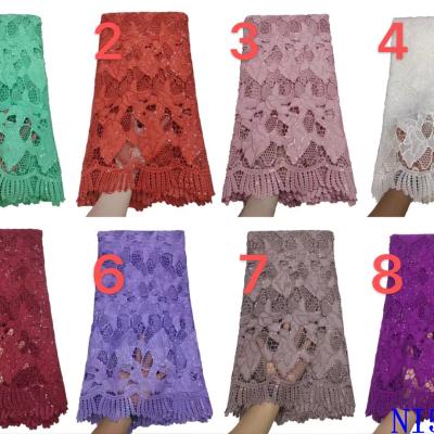 China 2021 Viable Soft Chiffon Embroidery Lace Fabric New High Quality African Lace Fabric For Dress NI5049 for sale