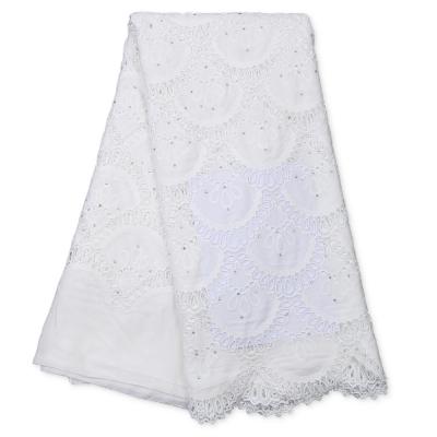 China Viable pure white fashion swiss voile lace in switzerland chiffon lace african nigerian lace fabric for dress 4076B for sale