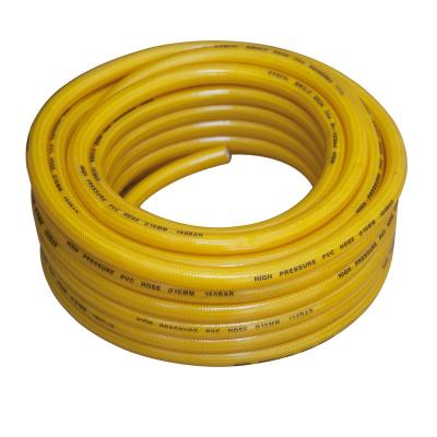 China Non-pollution 10mm PVC Braided Yellow High Pressure Spray Hose Plastic Water Pump Hose for sale