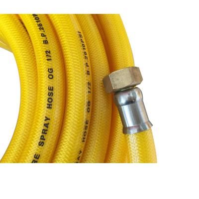 China PVC Factory Manufacturing Yellow Braided PVC Hose 13mm High Pressure Sprayer Hose for sale