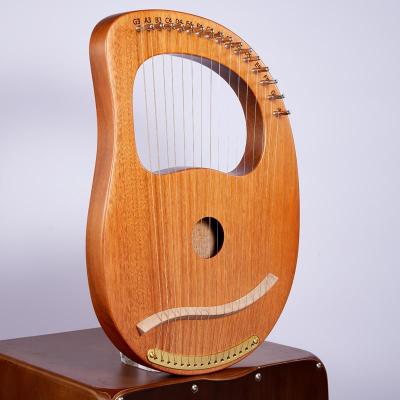 China New 16 String Popular Wholesale Lever Harp Solid Mahogany Lyre Harp With Instrution Boolet for sale