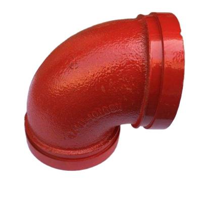 China China Factory Supply DN80 PN2.5Mpa 90 Degree Grooved Elbow Grooved Pipe Fittings DN80 PN2.5Mpa for sale