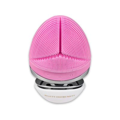 China Thoroughly Investigate Electric Facial Cleansing Brush Sonic Face Cleanser Cleansing Skin Mini Washing Massager Brush Rechargeable Silicone Ultrasonic Remover for sale