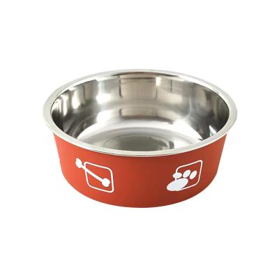 China Viable stainless steel pet bowl with double stand pets round dogbowl stainless steel drinking bowl for sale