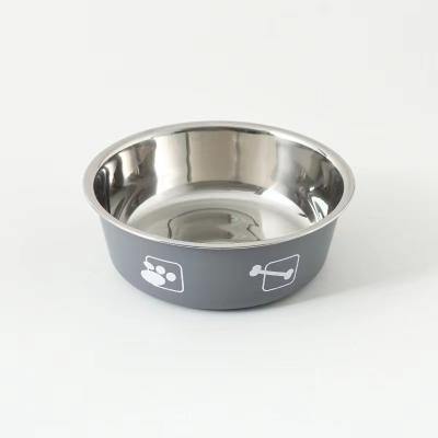 China High Quality Durable Double Layer Quality Guarantee Bite Resistance Rounded Stainless Steel Food Cat Dog Feeder for sale