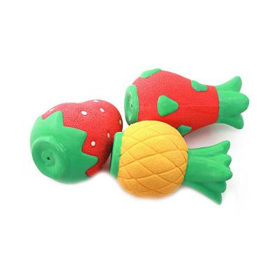 China Fruit Shapes Sustainable High Quality Dog Squealing Latex Pet Squeaky Toys for sale