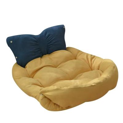 China Factory Wholesale Sustainable Comfortable Fabric Tribute Shape Multifunctional Cute Cotton Pet Bed Luxury for sale