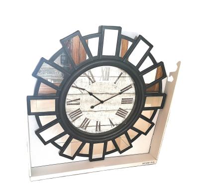 China Antique Style Large Modern 30 Inch Wall Mirror Clock Design For Decor for sale