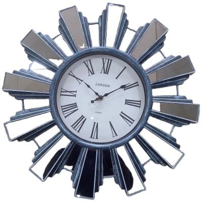 China Industrial Clock Flower Shaped Luxury Digital Mirror Sticker 3d Decorative Wall Clock For Hotel for sale