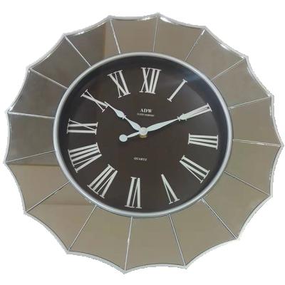 China Mirror Clock 3d Wall Clock Luxury Sticker Industrial Flower Shaped Decorative Mirror Clock For Hotel for sale