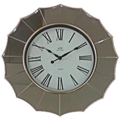 China Mirror Clock 3d Wall Clock Luxury Sticker Industrial Flower Shaped Decorative Mirror Clock For Hotel for sale