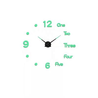 China LUMINOVA Home Wall Sticker 3D Digital DIY Decorative Frameless Wall Clock for sale