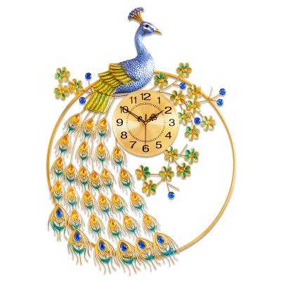 China Calendars Peacock 3d Wall Clock Manufacturers Large Modern 3d Wall Clock Home Decorative for sale