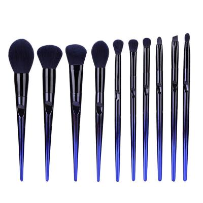 China Angular Blush Factory Custom Princess 10 Blue Towel Brushes, Plastic Handle Synthetic Fiber Brush Color Brush x910 Wholesale for sale