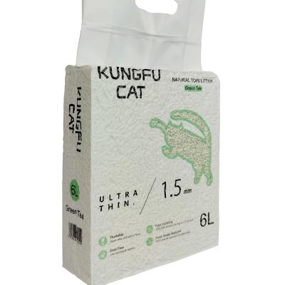 China Cat Litter 2.6Kg Tofu Cat 6L 1.5mm Green Tea Cat Litter 2.6Kg Ultra Thin Natural Super Viable Easy And Safe To Toilet Flush for sale