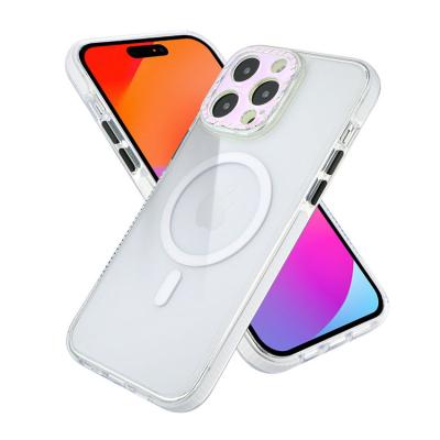 China Shockproof Pet Shock Absorbing Shockproof Crystal Clear TPU PC Phone Case Compatible With Wireless Charger Color Plating Camera Protection for sale