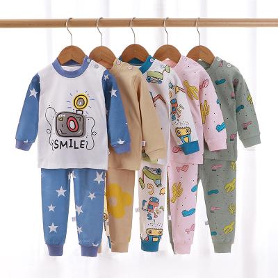 China Anti-Shrink Drop Shipping Wholesale Cotton Baby Clothes 3months-6years Children Pajamas 2pcs Suit Kids Underwear Set for sale