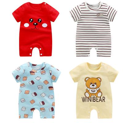 China 100%Cotton Short Sleeve Infant Romper Cotton Baby Boy And Girl Newborn Romper Clothes for sale