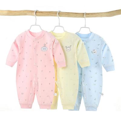 China New factory direct wholesale high quality 100% cotton printed jumpsuit fabric long sleeve 2021 spring and autumn baby romper for sale