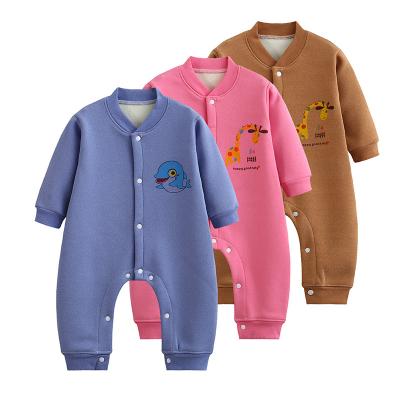 China Spandex / Polyester Boys And Girls Baby Romper Long Sleeve Newborncrawl Clothing Kids One Piece Clothes Autumn And Winter Thickened Pajamas Romper for sale