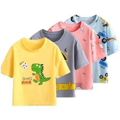 China Summer Children's Clothing Cotton Short Sleeve Children's T-shirt Boys and Girls Round Neck Baby Short Sleeve Cartoon Tops for sale