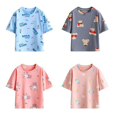 China Wholesale 110-160cm Short Sleeve Boy and Girl Cartoon Print T-shirt Kids Summer Shorts Children's T-shirts Dropshipping for sale