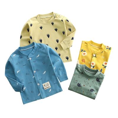 China Top children's longsleeve bottom anti-pilling shirt cotton children cardigan baby top for sale