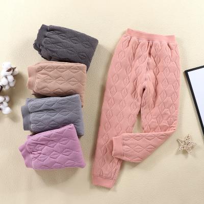 China 90-160cm Cotton Breathable Winter Children's Quilted Warm Pants Thickened Campus Silk Artifact Boys Girls Long Trousers Warm Pants for sale