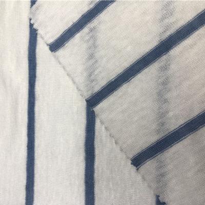 China Stripe Shirt Fabric Yarn Dyed Linen Fabric For Clothing Plain Jersey Knitted Fabric for sale