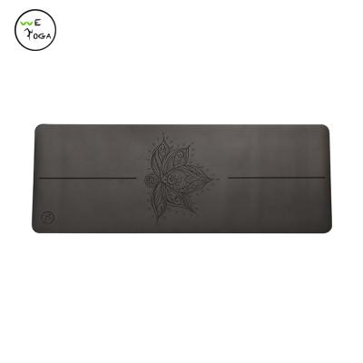 China Durable High Quality Unique PU Natural Rubber Black Leather Yoga Mat for sale