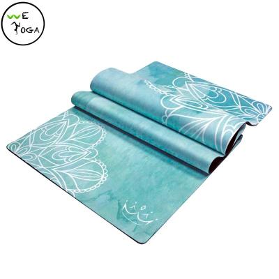 China Yoga Exercises 2021 CMYK Hottest Custom Anti-tear Print Ce Certificated Eco-Friendly Suede Microfiber Non-Slip Yoga Mats for sale