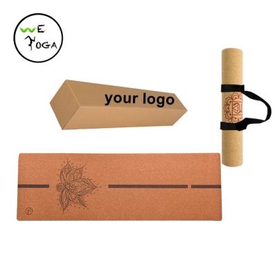 China Yoga Exercises 2021 Wholesale Anti-Slip 5mm Thick Cork Yoga Mat With Carrying Strap for sale