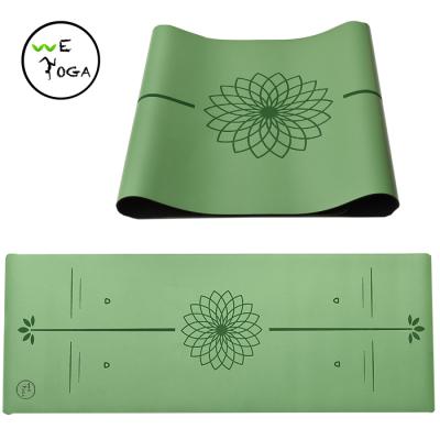 China Durable Engraving Natural Rubber Ultra Grippy Polyurethane Green Yoga Mat for sale