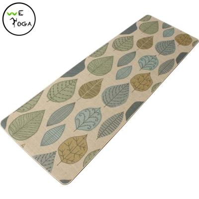 China Yoga Exercises 100% Eco Nature Organic Rubber Hemp Jute Yoga Mat Customize Prints With Carrying Strap for sale