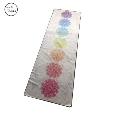 China Durable Custom Non Slip Microfiber Suede Towel Yoga Mat Printed for sale