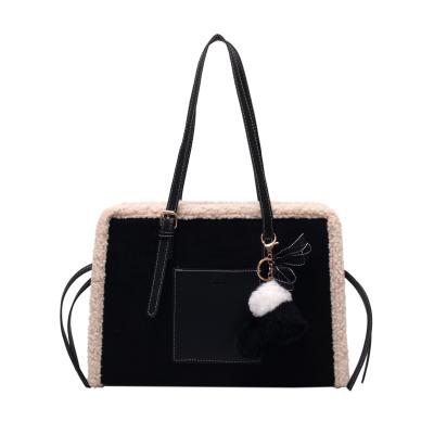 China 2021 Fashion New Arrivals DailySmall Cool Lamb Fleece Frosted Women's Bag Shoulder Bag Armpit Square for sale