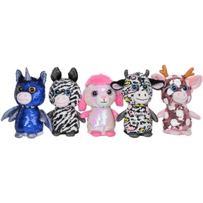 China New Top Quality Beautiful Cartoon Sequin Plush Durable Sale Cute Kids Birthday Gift Doll Toys for sale