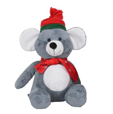 China 2020 Customs Durable Cute Stuffed Wild Animal 11 Inch Sitting Monkey Koala With Hat And Scarf Plush Toy for sale