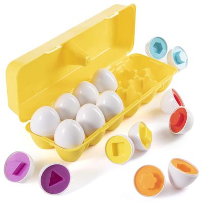 China Shapes and Different Colors Eggs Easter Gifts Finding and Match Matching Easter Eggs with Egg Yolk Holder Educational Toy for Kids and Toddlers for sale