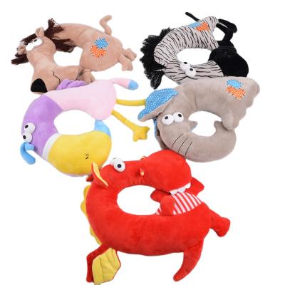 China Soft Cute Animal Travel Plush Pillow Cartoon Kit Flight Pillow U Shaped Neck Pillow for sale