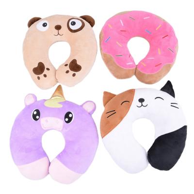 China Soft Cute Animal Travel Plush Pillow Cartoon Kit Flight Pillow U Shaped Neck Pillow for sale