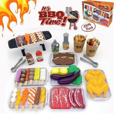 China Educational Intelligence Development Toys Kitchen Play Set For Children Simulated Picnic Chinese Western Party Barbecue Food Plastic Cooking Toys for sale