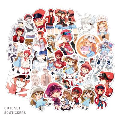 China Waterproof+Eco-friendly 50Pcs/Bag Cartoon Sticker Laptop Phone Cup Fridge Skateboard Demon Slayer Anime Stickers for sale