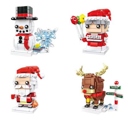 China Mini Building Toy Christmas Gift Snowman Grandma Elks Building Blocks Action Figures for sale