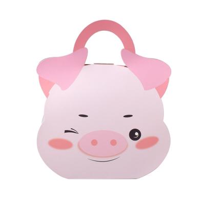 China Wholesale Recycled Creative Folding Cute Pig Cartoon Pet Candy Box Portable Color Snacks Gift Box Candy Materials Candy Box Gifts for sale