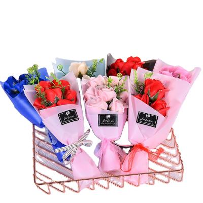 China New Soap Flower Bouquet Emulational Fancy Carnation Rose For Mothers Day Gift for sale